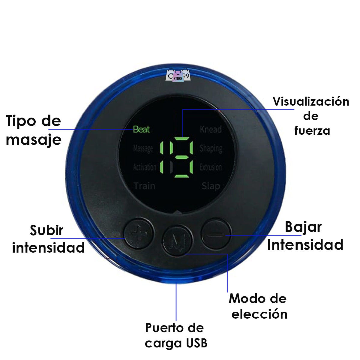 MINI Masajeador Cervical Eléctrico Recargable USB + Control Extra