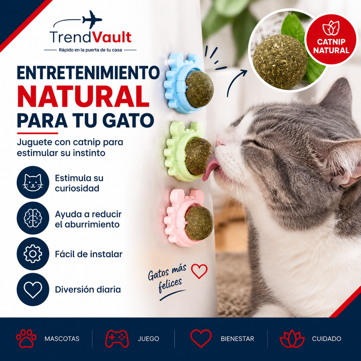 Juguete para gatos Catnip autoadhesivo