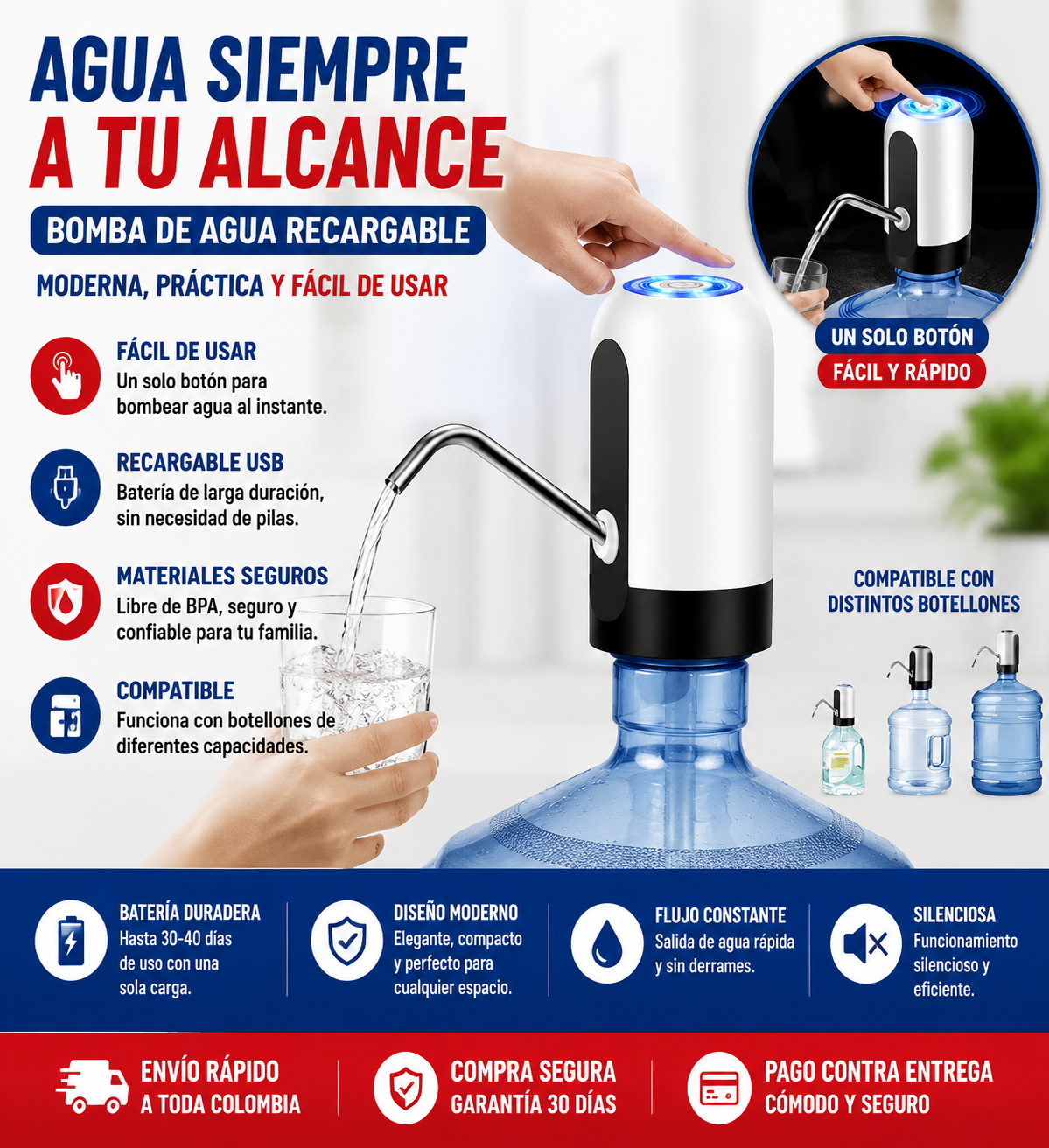 DISPENSADOR AGUA AUTOMATICO BOTELLON