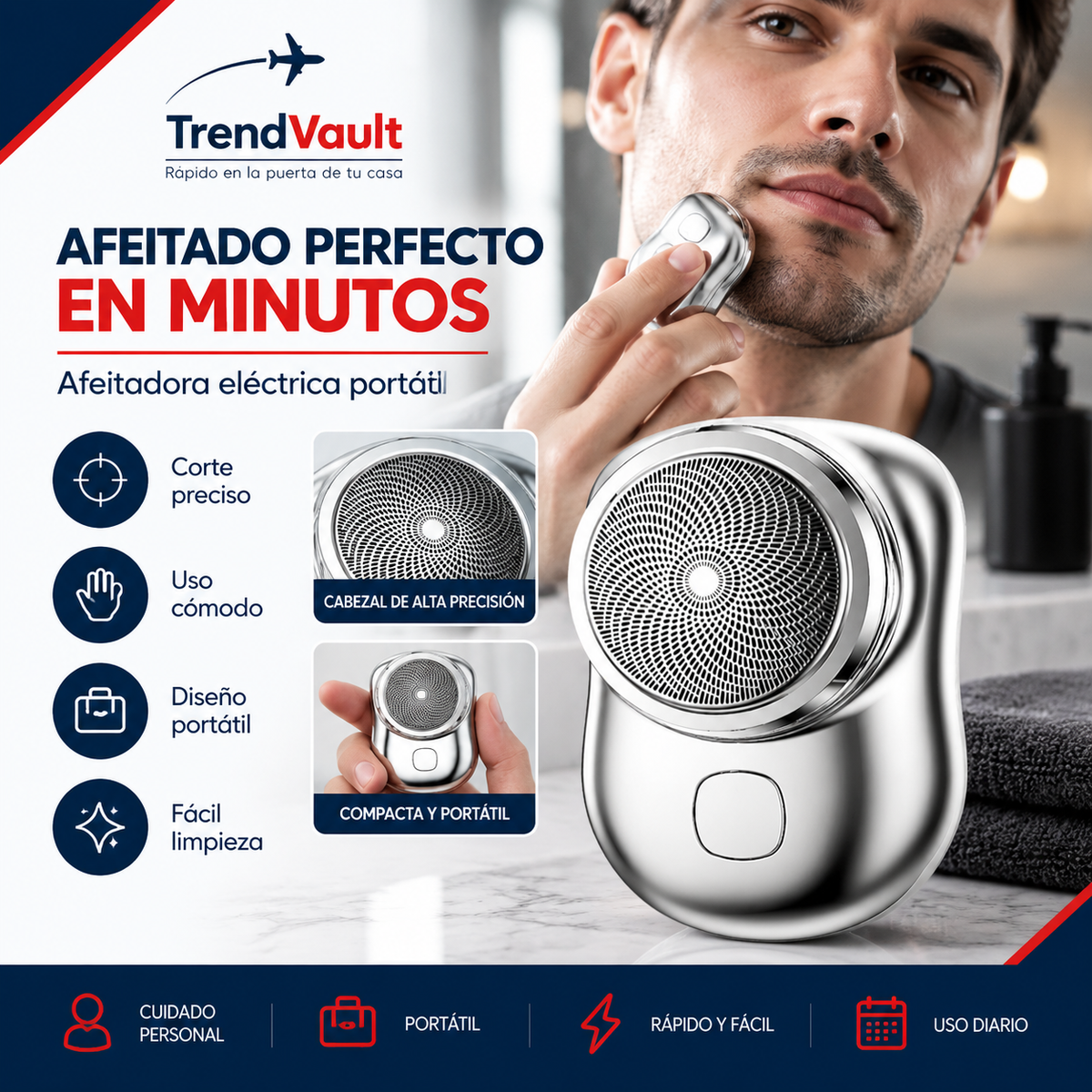 LuxuryBeard™🌟 | Mini Afeitadora Inalámbrica Portátil Recargable USB
