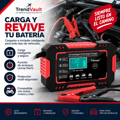 Cargador/Iniciador De Batería Para Carro y Moto