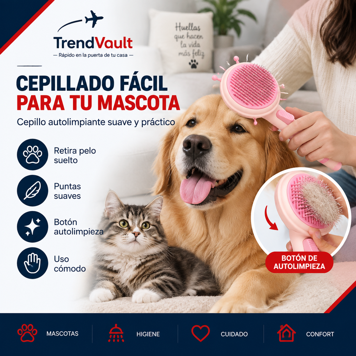 Cepillo Removedor de Pelo para Mascotas