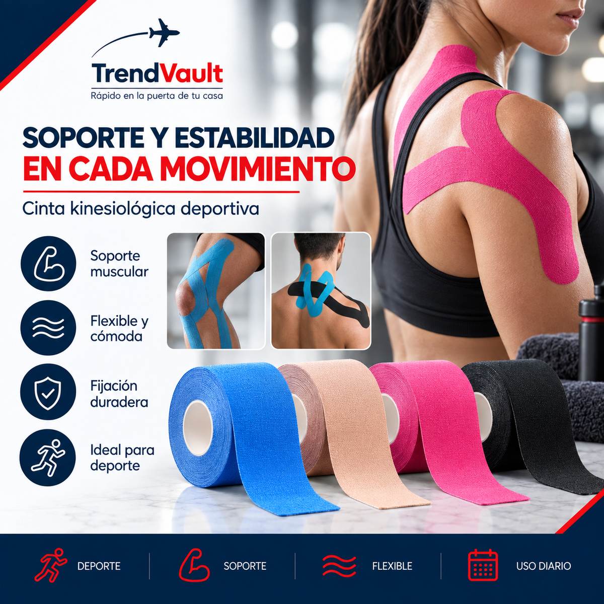 Rollo Cinta Kinesiológica Deportiva
