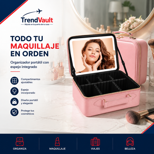 Estuche Cosmetiquera Maquillaje Espejo
