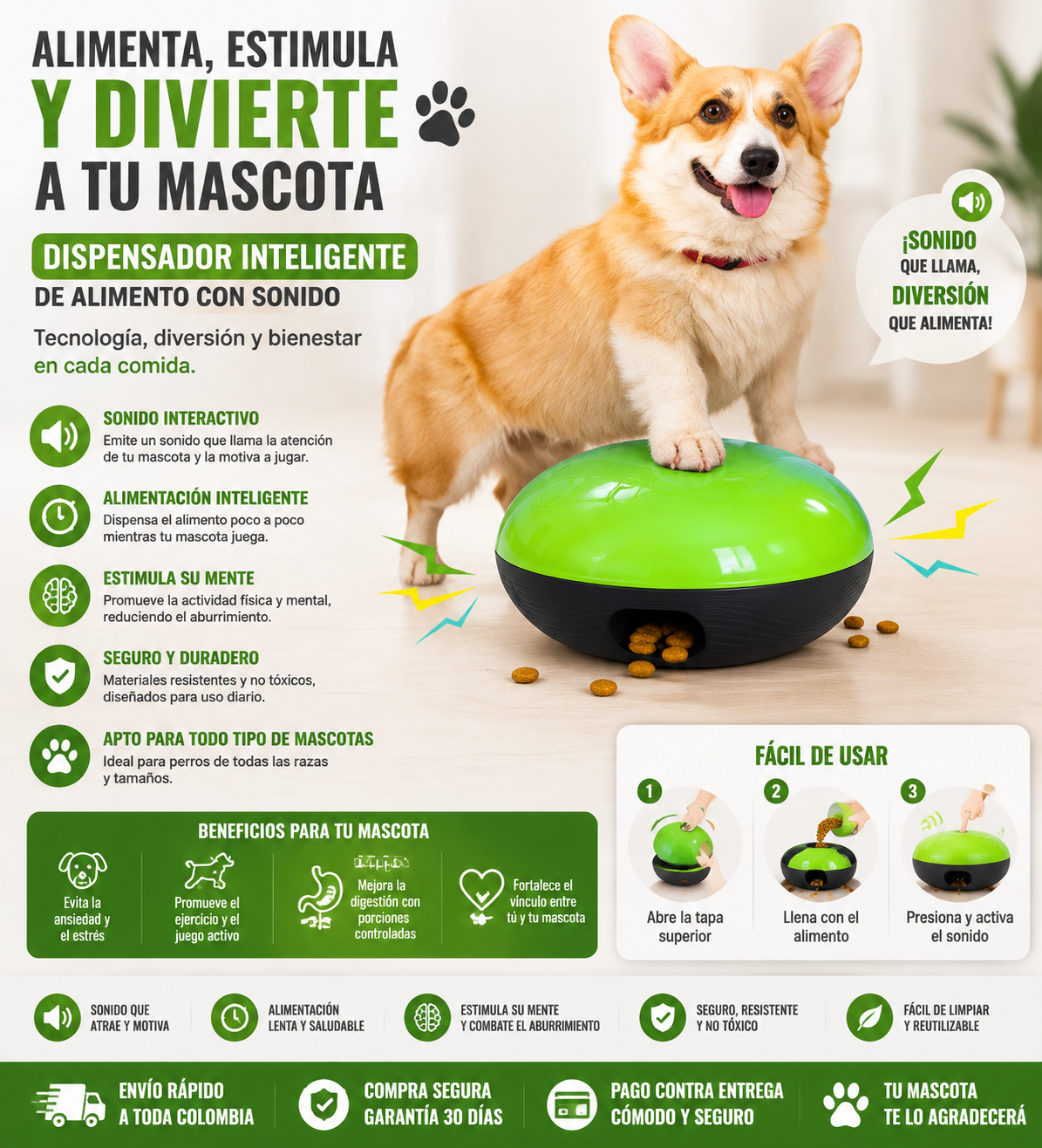 DISPENSADOR DE ALIMENTOS MASCOTA SONIDO