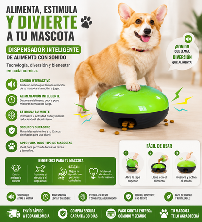 DISPENSADOR DE ALIMENTOS MASCOTA SONIDO