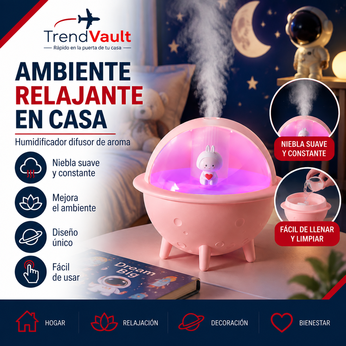 Lámpara Humidificador De Planeta