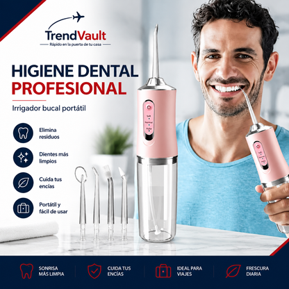 Irrigador Bucal Portátil Rosado