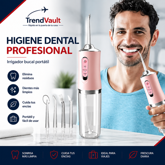 Irrigador Bucal Portátil Rosado
