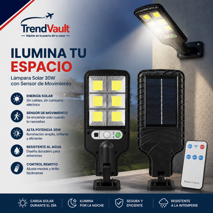 SolarLamp™ ☀️| Lampara Solar con Sensor 30w + Control