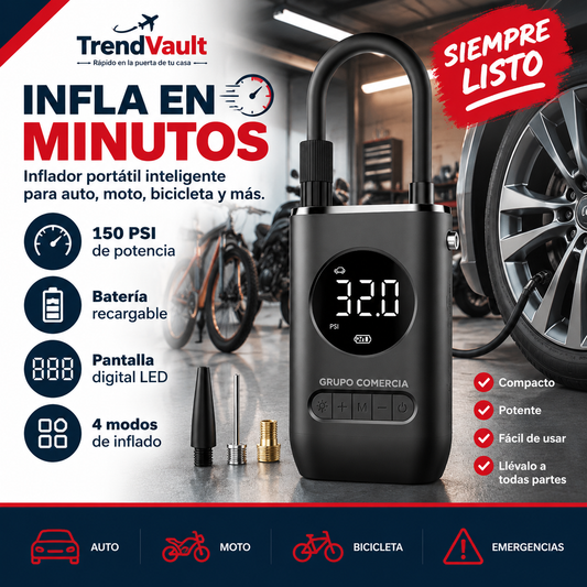 COMPRESOR INFLADOR PORTATIL TIPO C