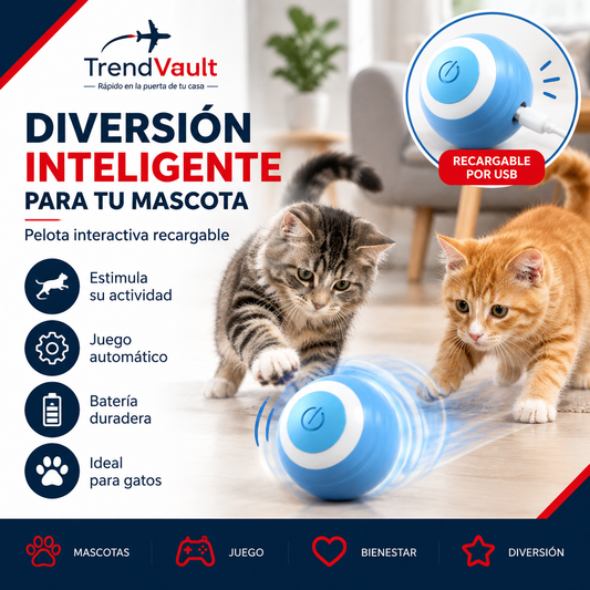 Pelota Inteligente Recargable Para Gatos