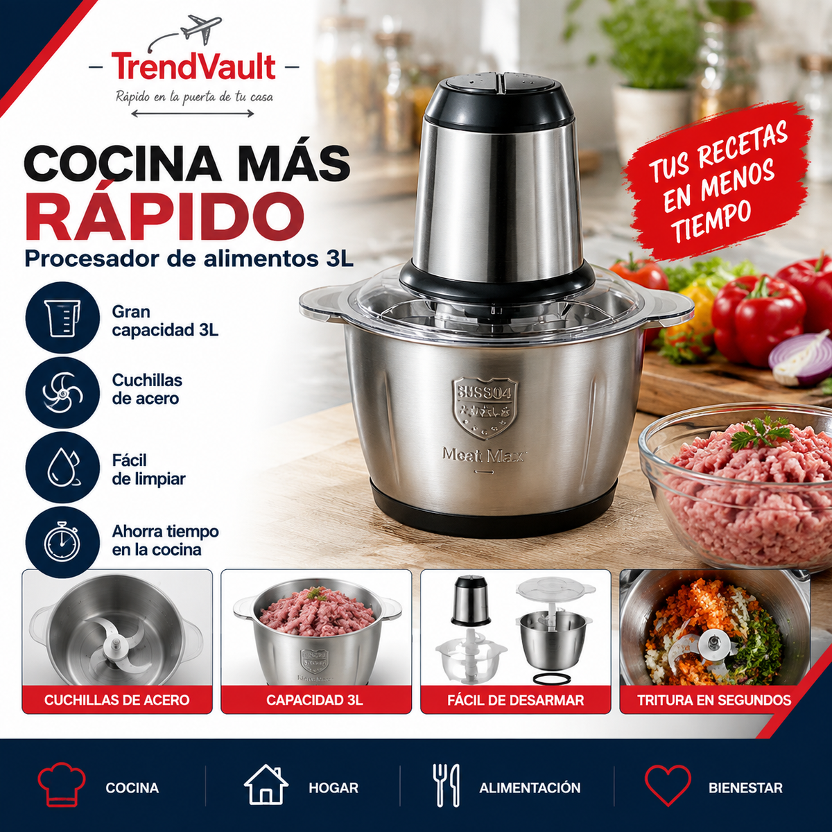 Procesador De Alimentos 3L