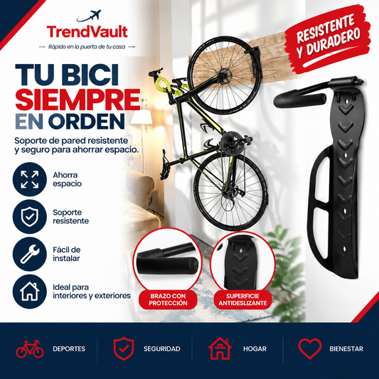 Soporte Pared Bicicleta + Tornillos 30kg