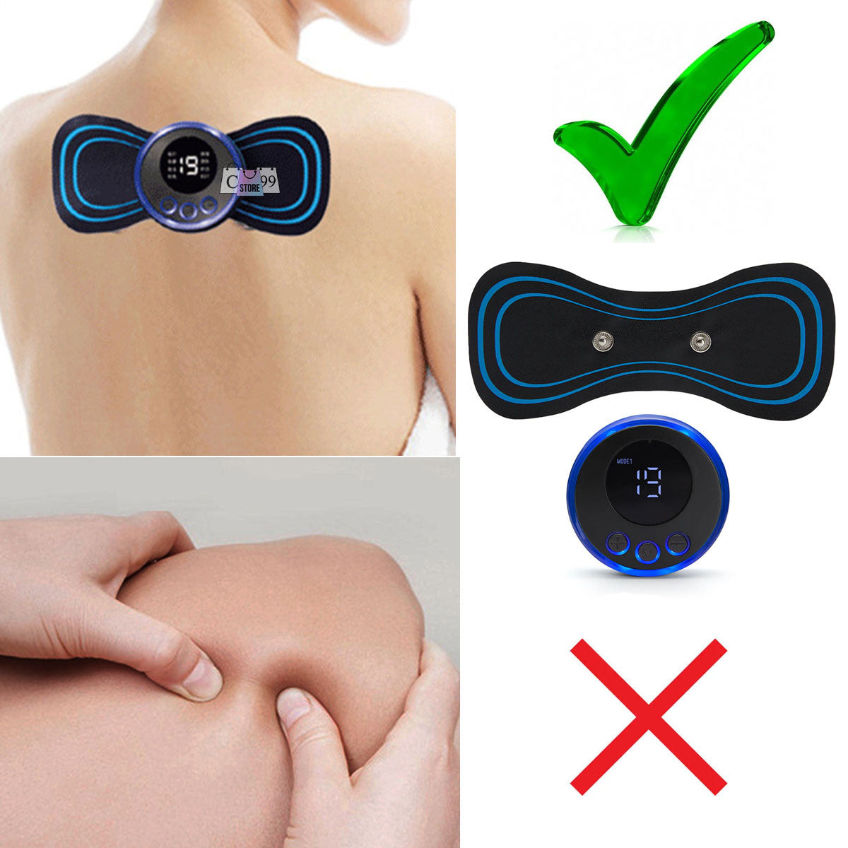 MINI Masajeador Cervical Eléctrico Recargable USB + Control Extra